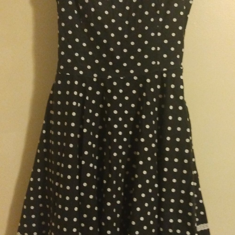 Ruby Rox Dress size 3 cute polka dot with floral trim.